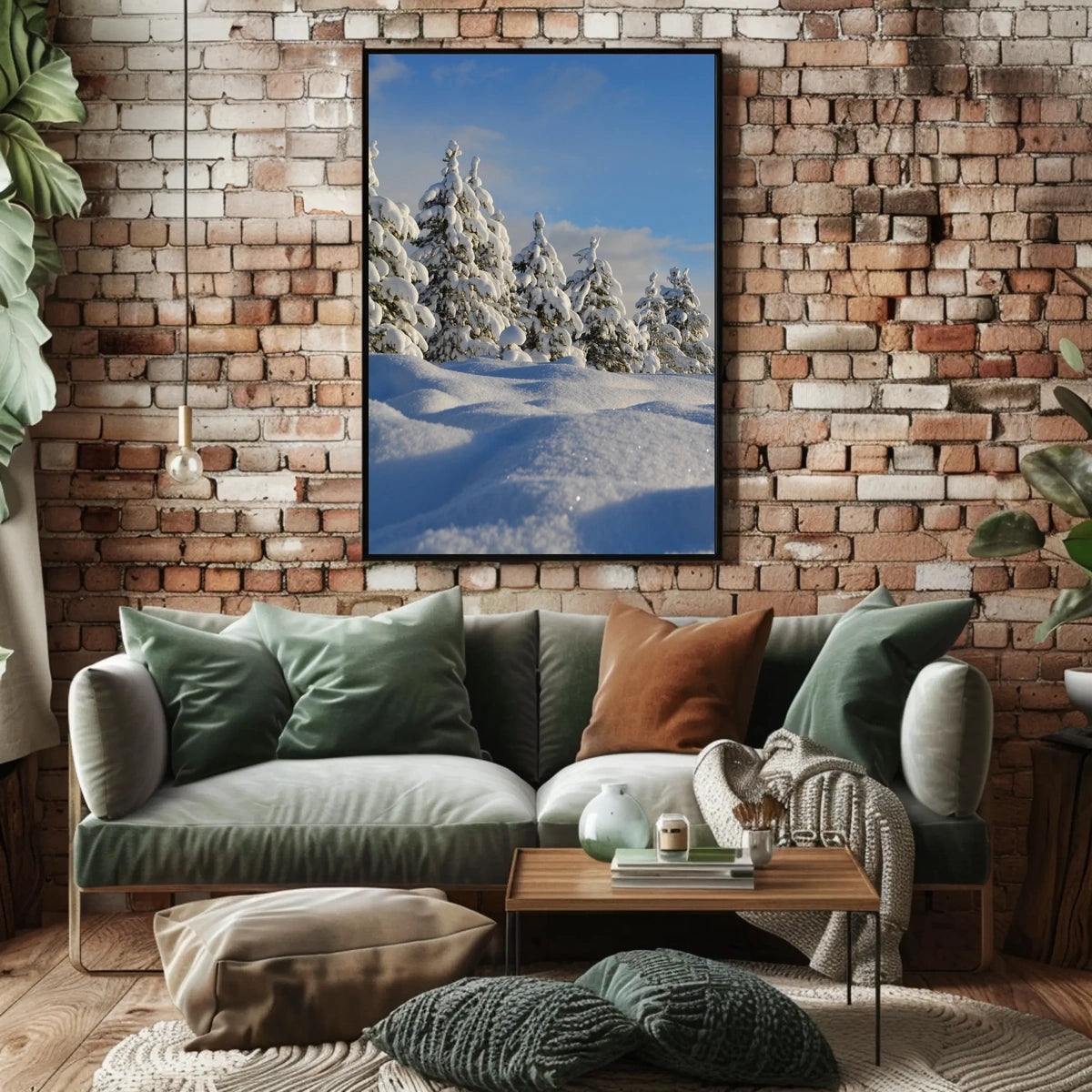 Serene Winter Landscape with Evergreen Trees National Park Poster