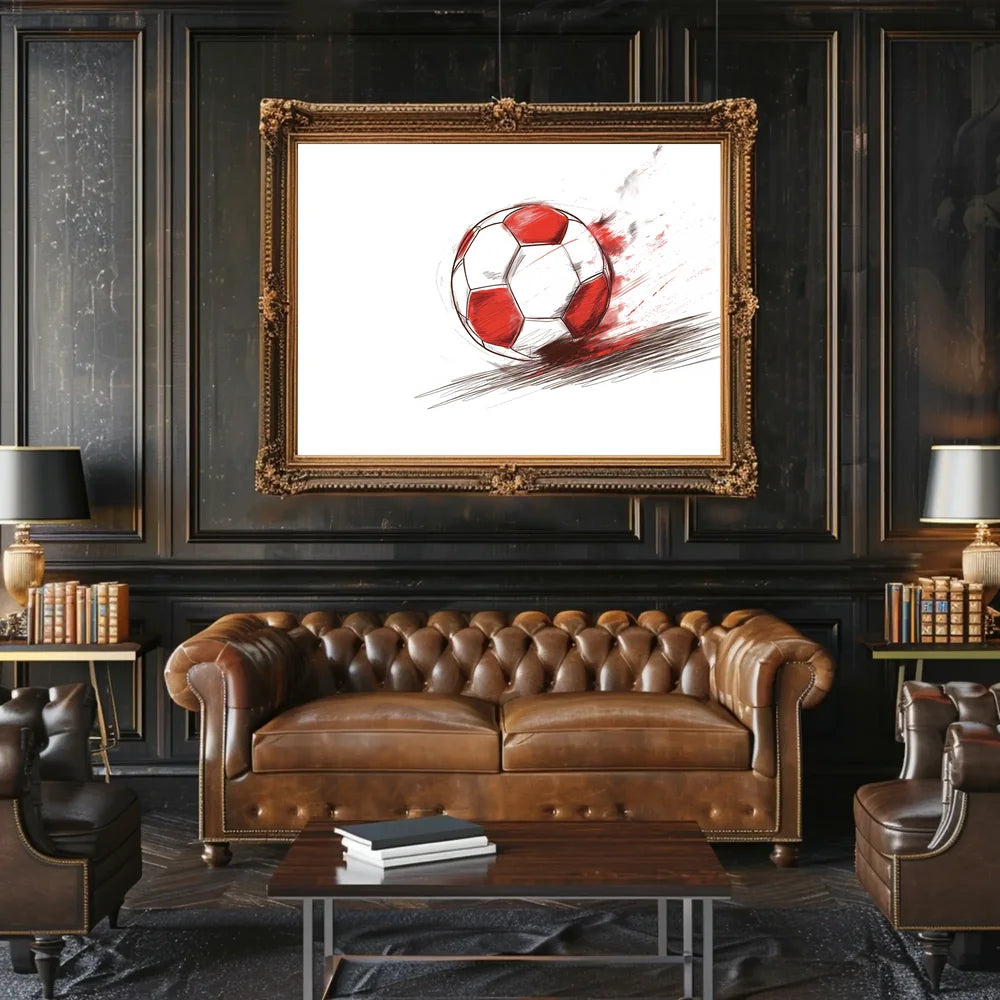 Dynamic Soccer Ball Modern Art Poster Print