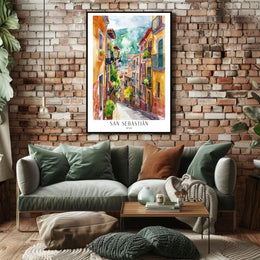 San Sebastián Street Scene Poster PosterGoat