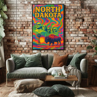 North Dakota Psychedelic Poster