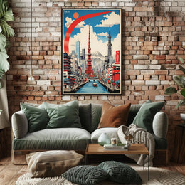 Tokyo's Vibrant Fusion in Travel Poster