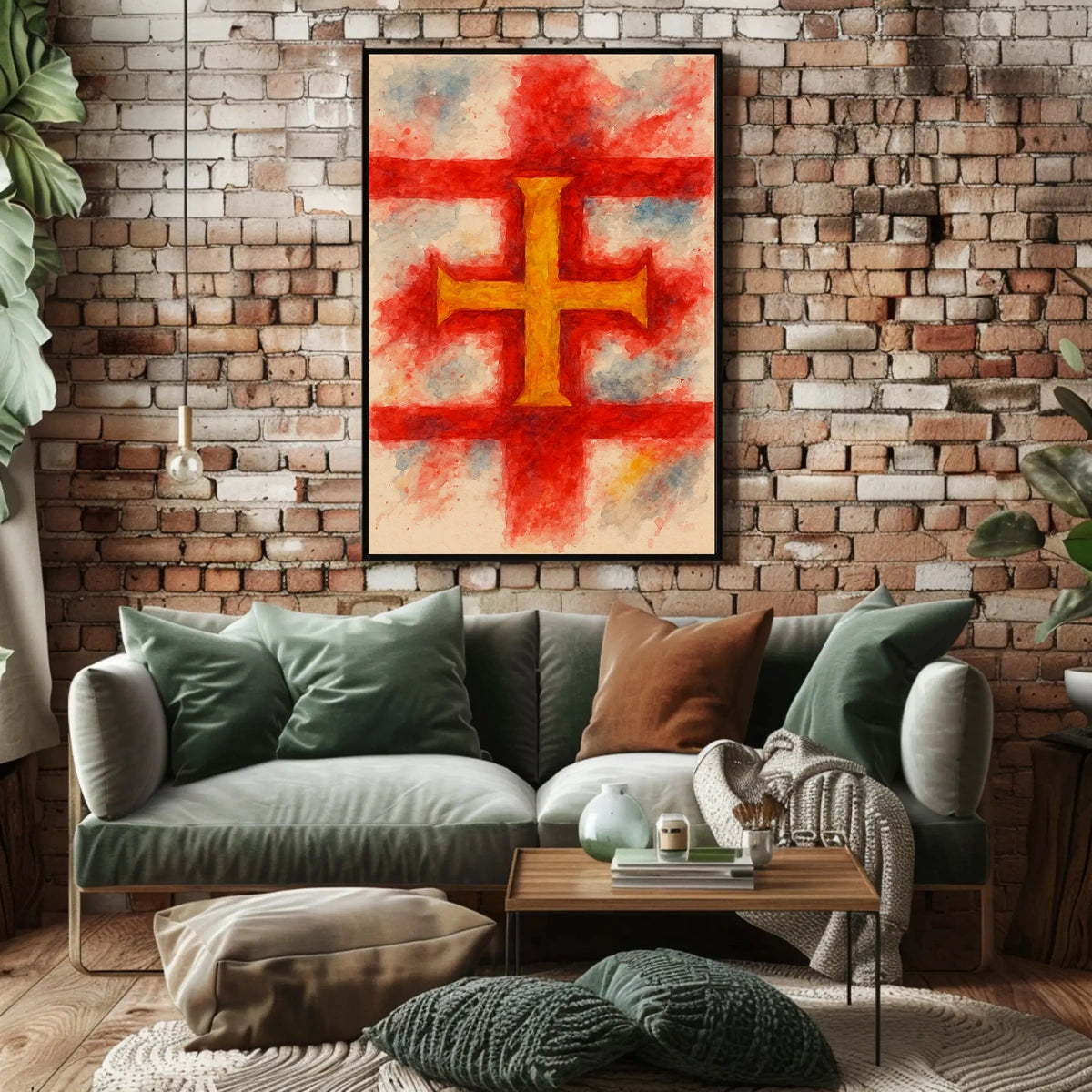 Abstract Cross Watercolor Wanderlust Poster