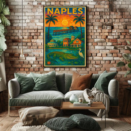 Naples Poster Vibrant Tropical Paradise Wall Art For Homes