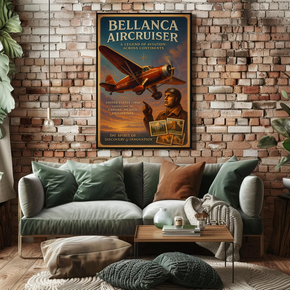 Bellanca Aircruiser Vintage Aviation Adventure Poster