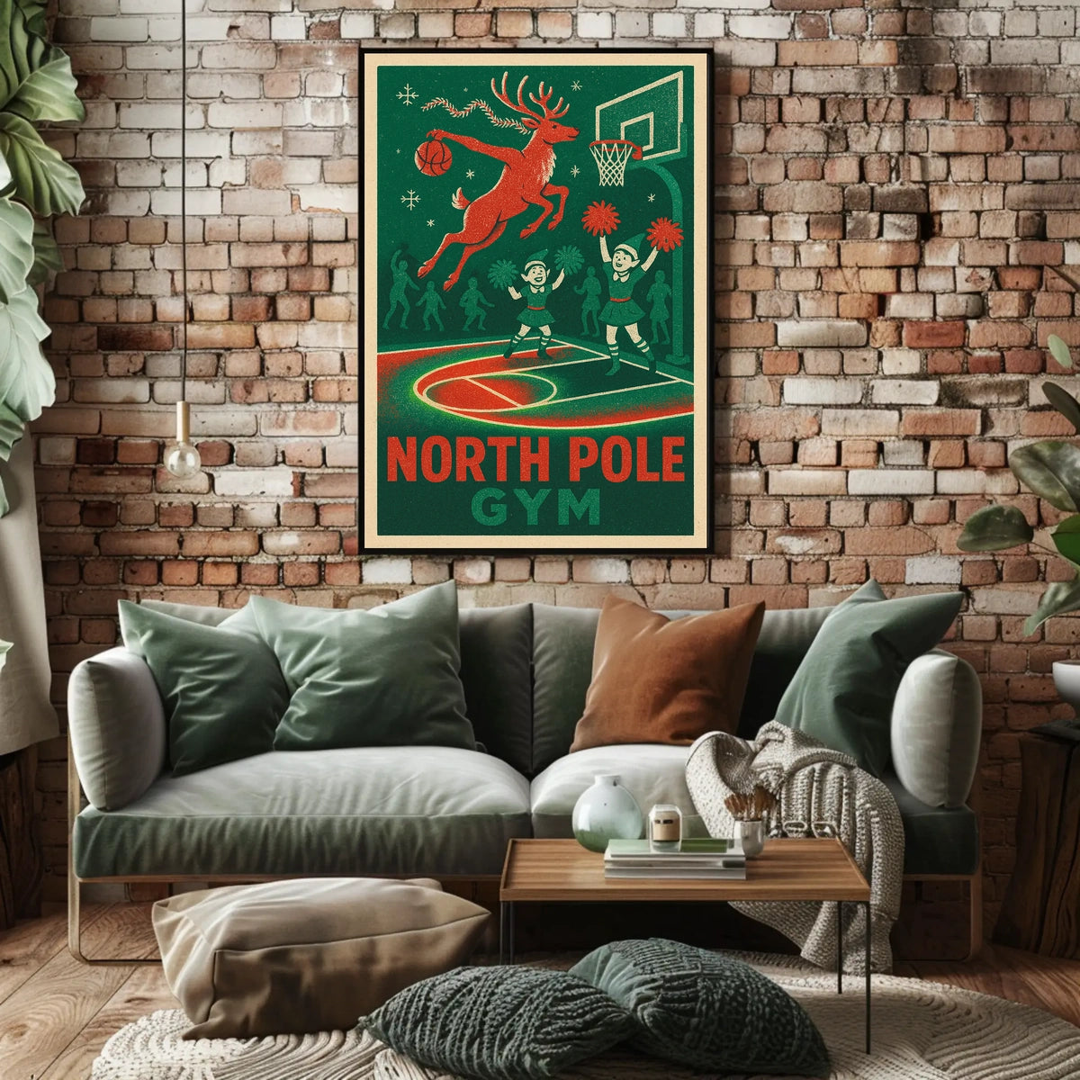 Reindeer Basketball Extravaganza: Playful Sports Poster