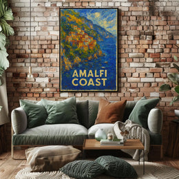 Amalfi Coast Impression Poster Wall Art 18x24 Home Decor
