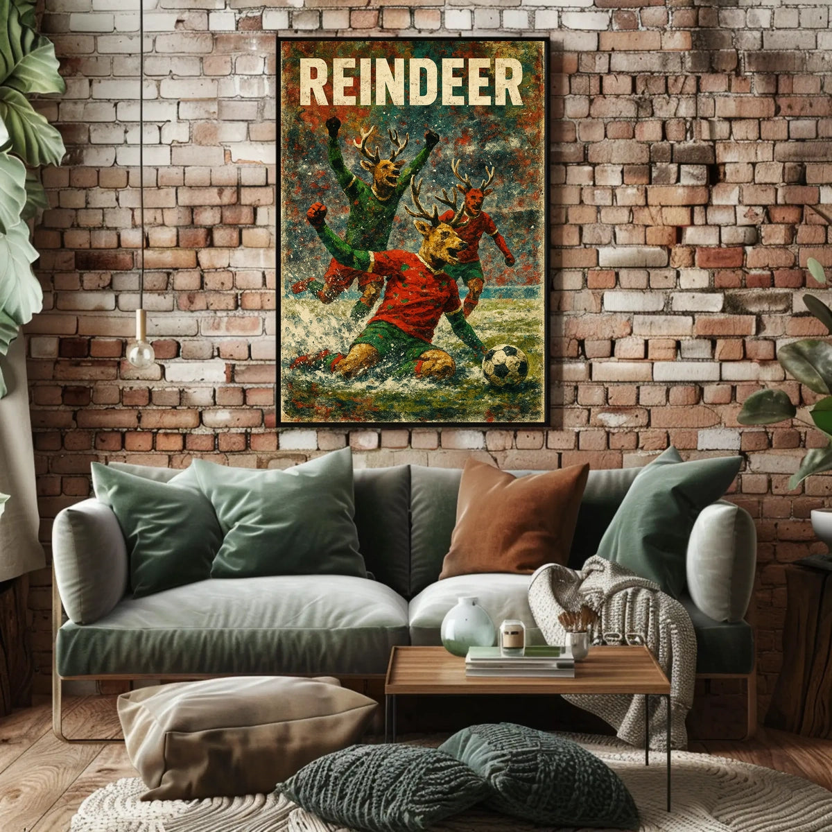 Reindeer Soccer Celebration Poster