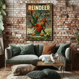Reindeer Soccer Celebration Poster