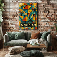 Meridian Idaho Vibrant Geometric Abstract Mosaic Cubism Art Celebration Citywide Festival Poster