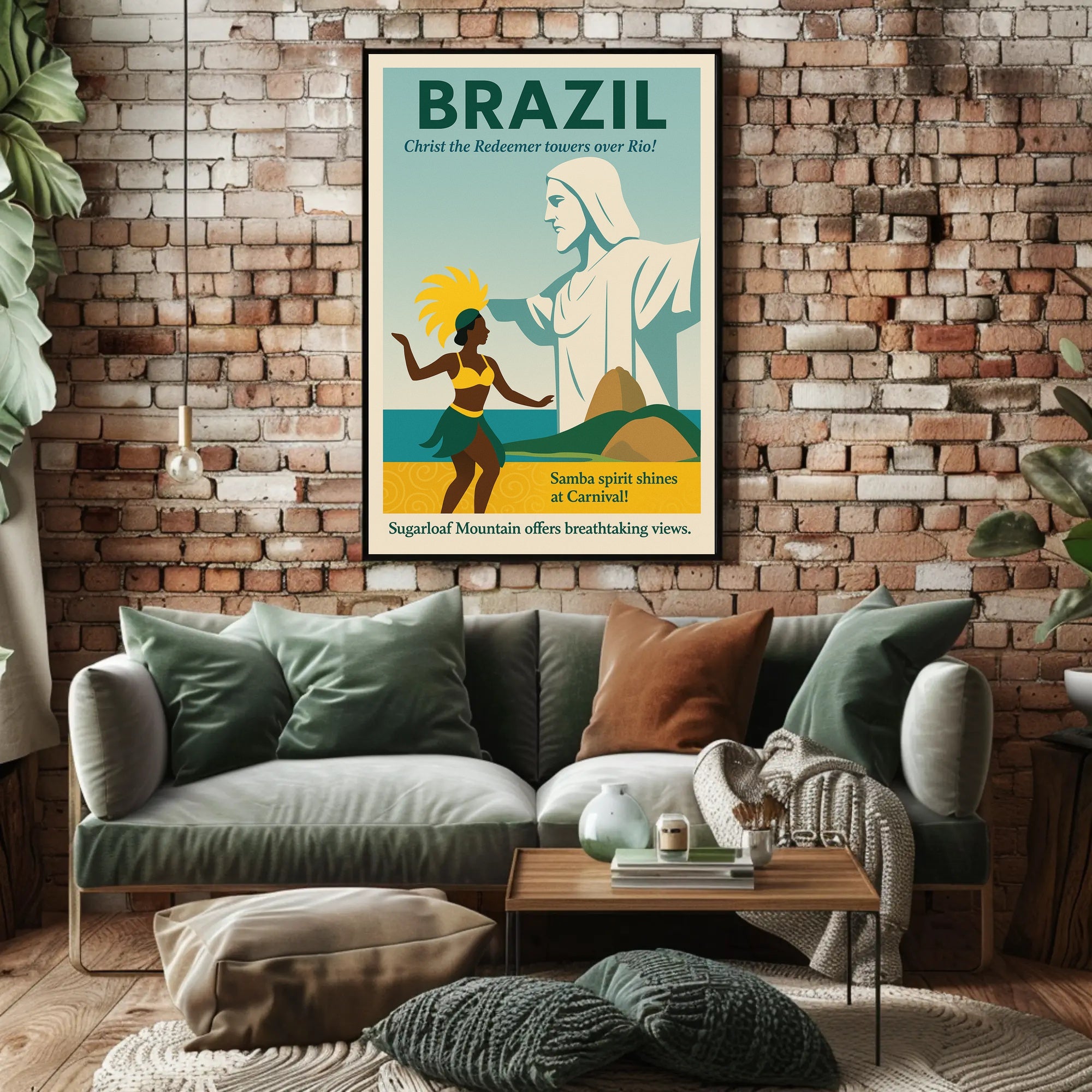 Discover Brazil Vintage Travel Poster Wall Art PosterGoat
