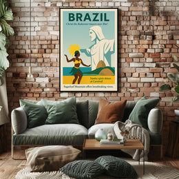 Discover Brazil Vintage Travel Poster Wall Art PosterGoat
