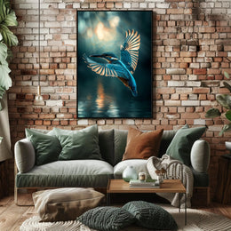 Kingfisher Elegance Photorealistic Animal Poster PosterGoat