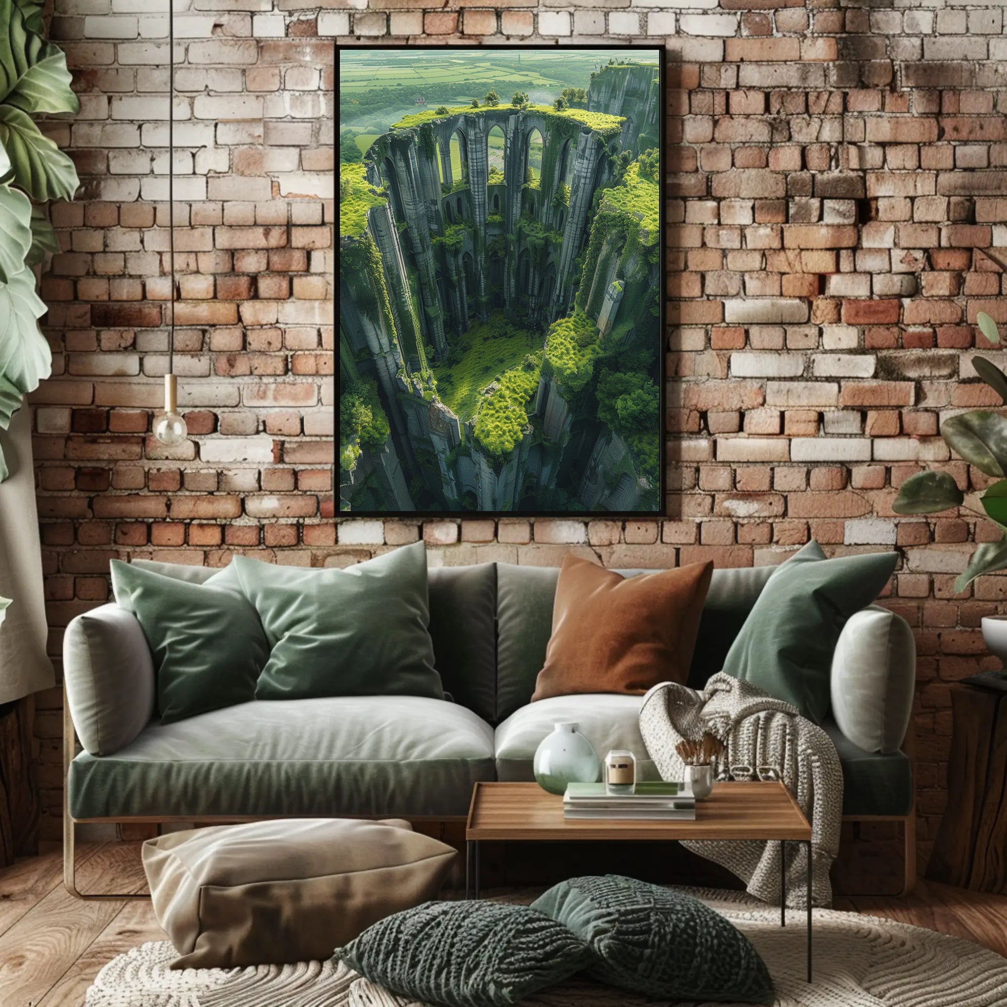 Nature Reclaims Gothic Cathedral Fantasy Art Poster PosterGoat