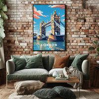 London Tower Bridge Travel Poster
