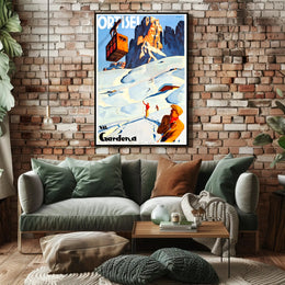 Val Gardena Skiing Adventure Poster PosterGoat