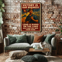 Patriotic WWII Era Industrial Propaganda Poster