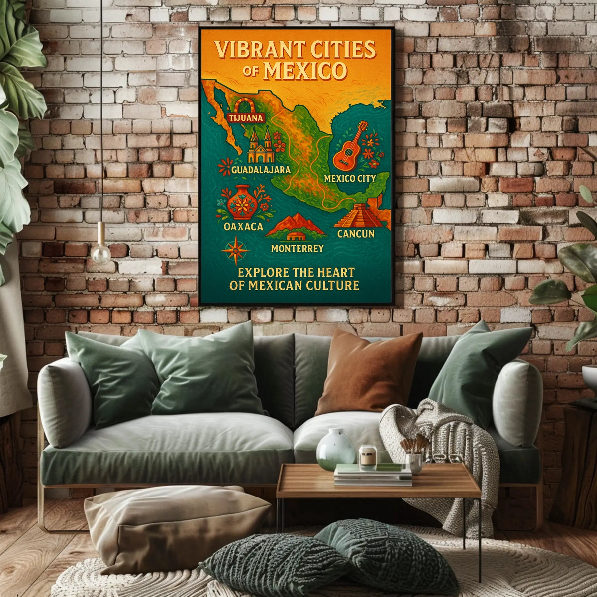 Vibrant Cities of Mexico Poster
