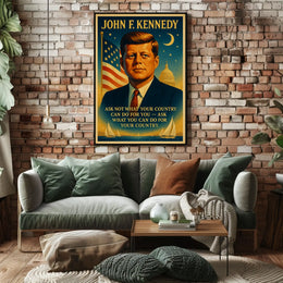 Patriotic Leadership Poster: Vintage American Inspiration Art