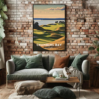 Chambers Bay Golf Course Scenic Sports Poster