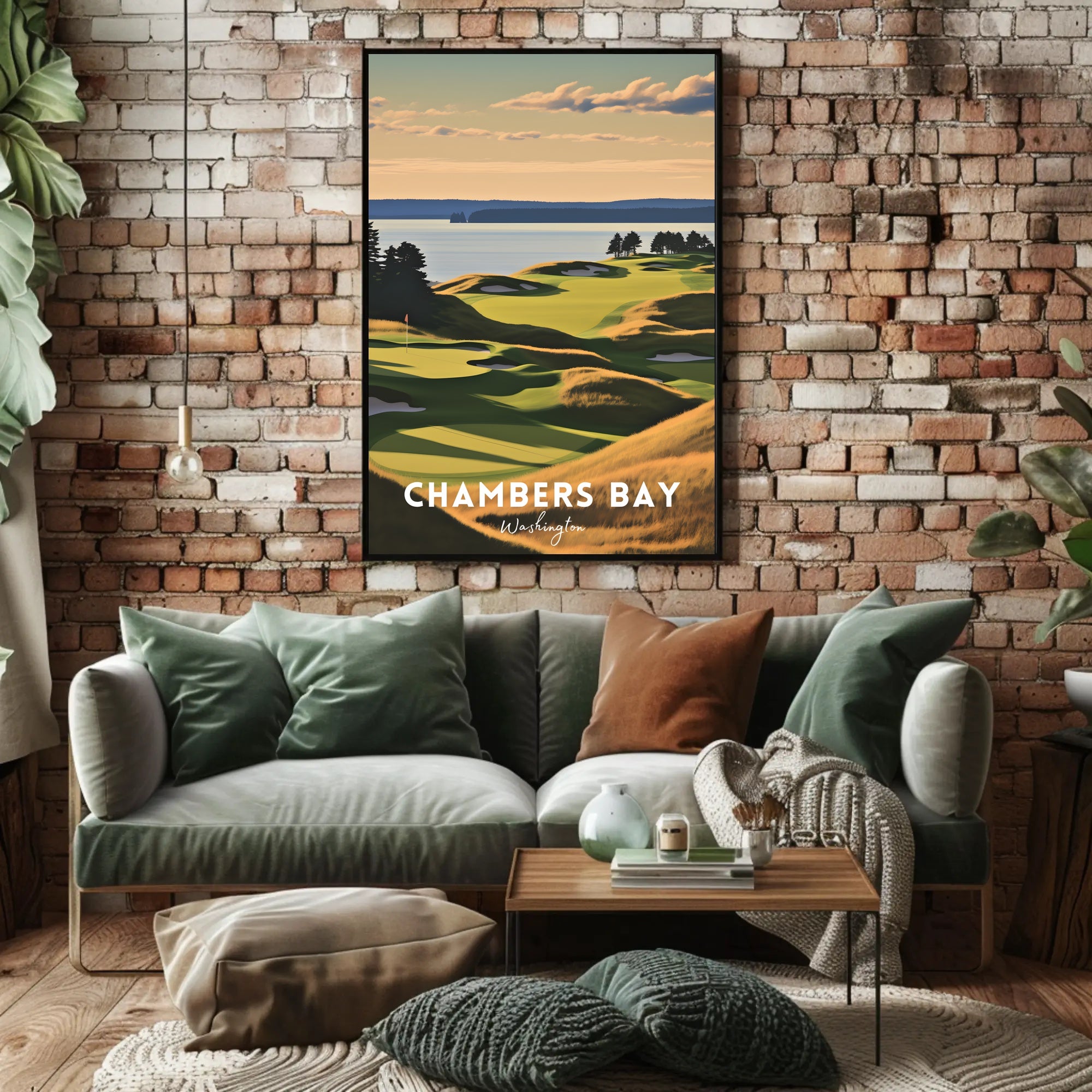 Chambers Bay Golf Course Scenic Sports Poster