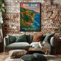 Big Sur California Poster Majestic Ocean View Nature Lovers