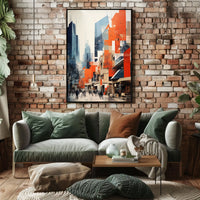 Contemporary Urban Cityscape in a Modern Skyline Travel Poster