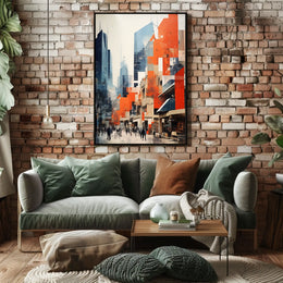 Contemporary Urban Cityscape in a Modern Skyline Travel Poster
