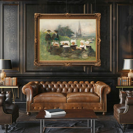 Traditional European Gathering: Serene Pastoral Heritage Poster