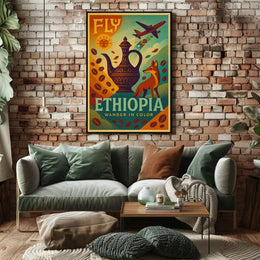 Ethiopian Cultural Journey Vintage Travel Poster PosterGoat