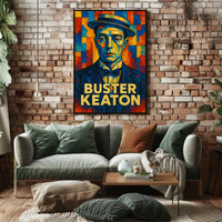 Buster Keaton Iconic Silent Film Star Poster