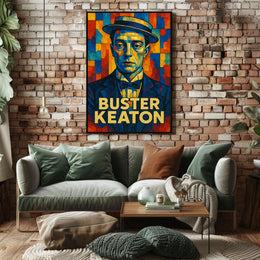 Buster Keaton Iconic Silent Film Star Poster
