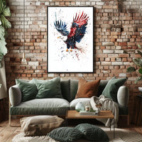 powerful bald eagle flying Poster