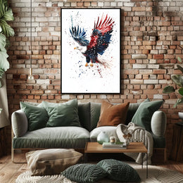 powerful bald eagle flying Poster