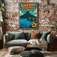 Bora Bora Vintage Travel Poster with Tropical Nostalgia PosterGoat