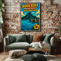 Bora Bora Vintage Travel Poster with Tropical Nostalgia PosterGoat