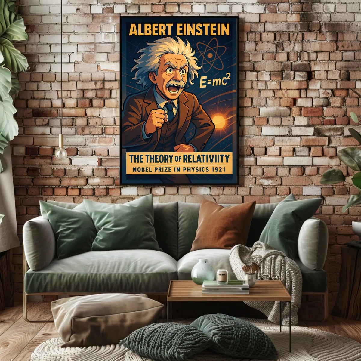 Albert Einstein Relativity Vintage Science Poster
