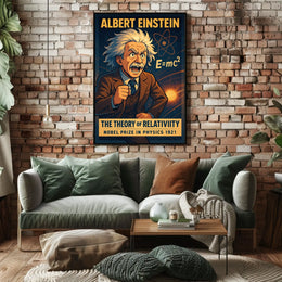 Albert Einstein Relativity Vintage Science Poster