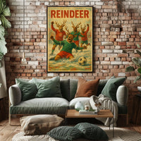 Reindeer Soccer Celebration Poster