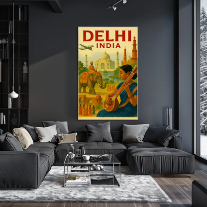 Delhi India Taj Mahal Culture Travel Poster
