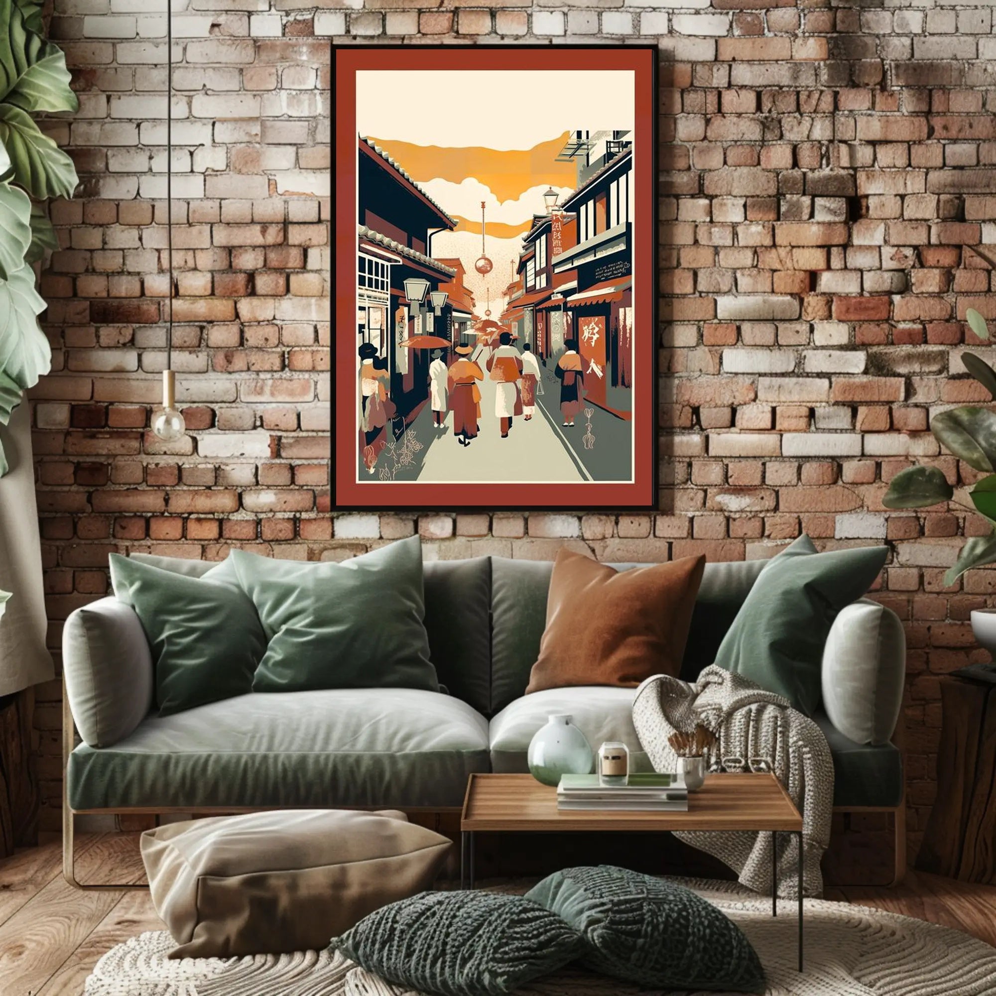 Strolling Through a Traditional Street Scene Poster