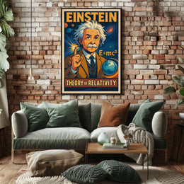 Einstein Relativity Scenic Vintage Curious Poster