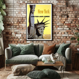 Statue Of Liberty Vintage Travel Poster Art For Home Decor