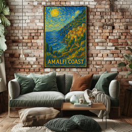 Amalfi Coast A Starry Impression Poster