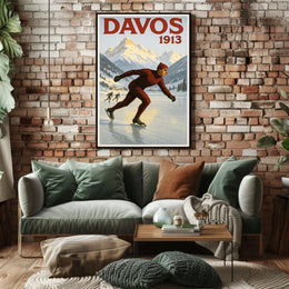 Davos 1913 Ice Skating Poster