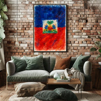 Vibrant Haitian Flag Poster