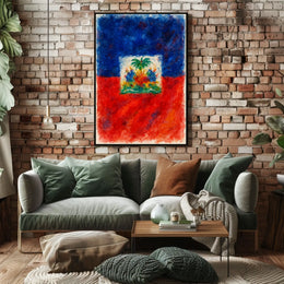 Vibrant Haitian Flag Poster