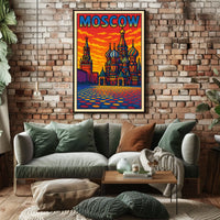 Moscow Skyline Art Poster