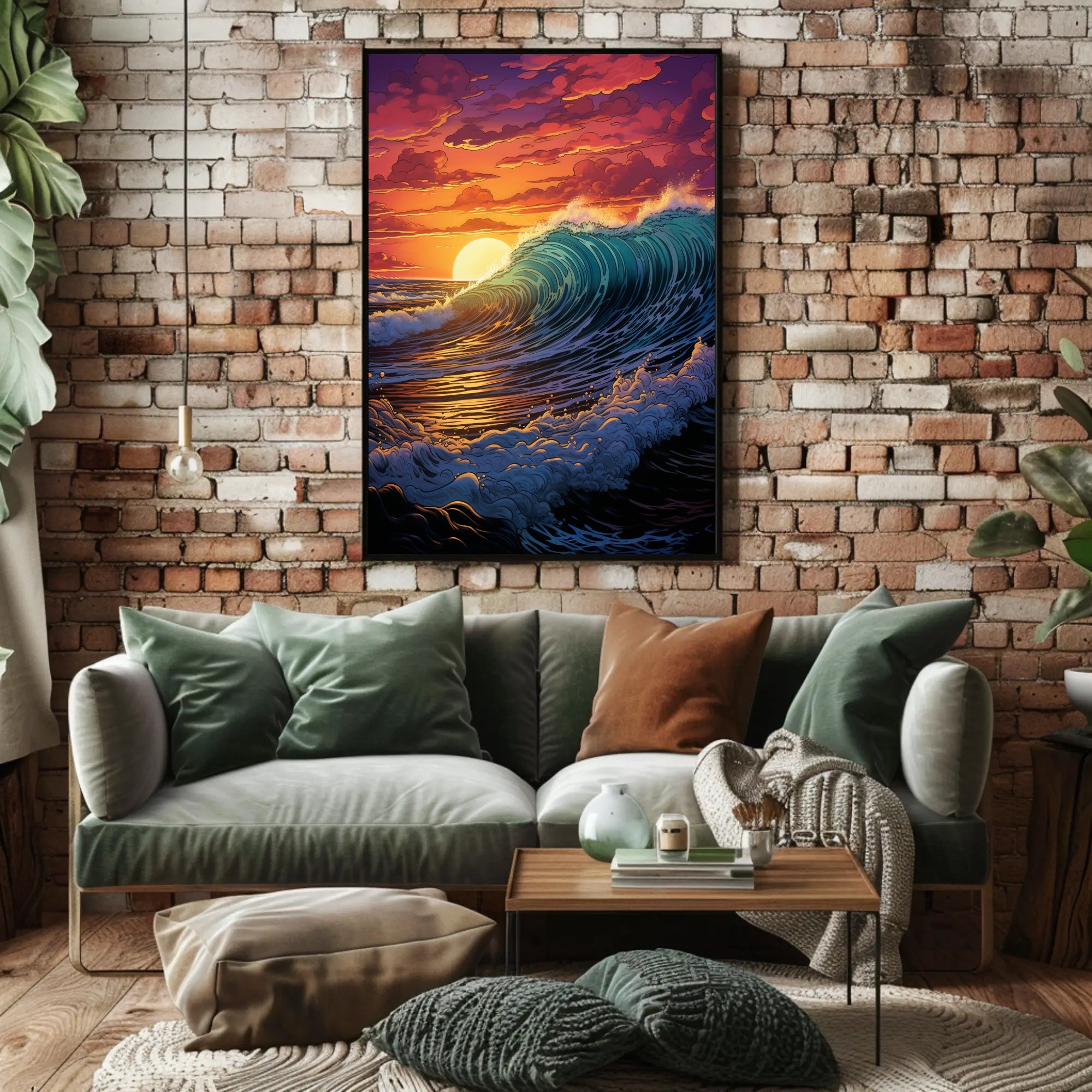 Oceanic Sunset Symphony Poster PosterGoat