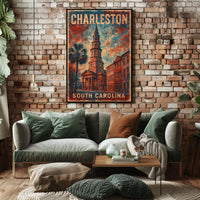 Charleston Cityscape Watercolor Wanderlust Poster