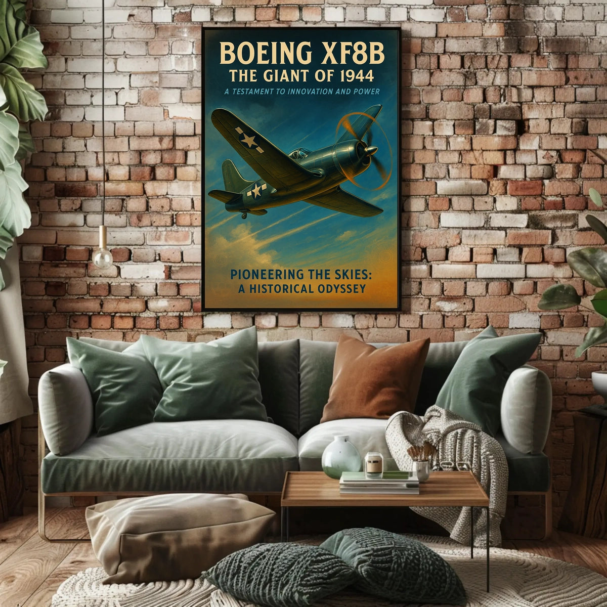 Boeing XF8B Vintage Aviation Poster, 1944 Design